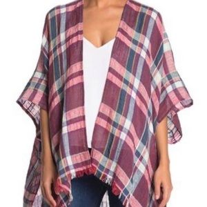 FREE PEOPLE All Tous Reverie Plaid Kimono OS